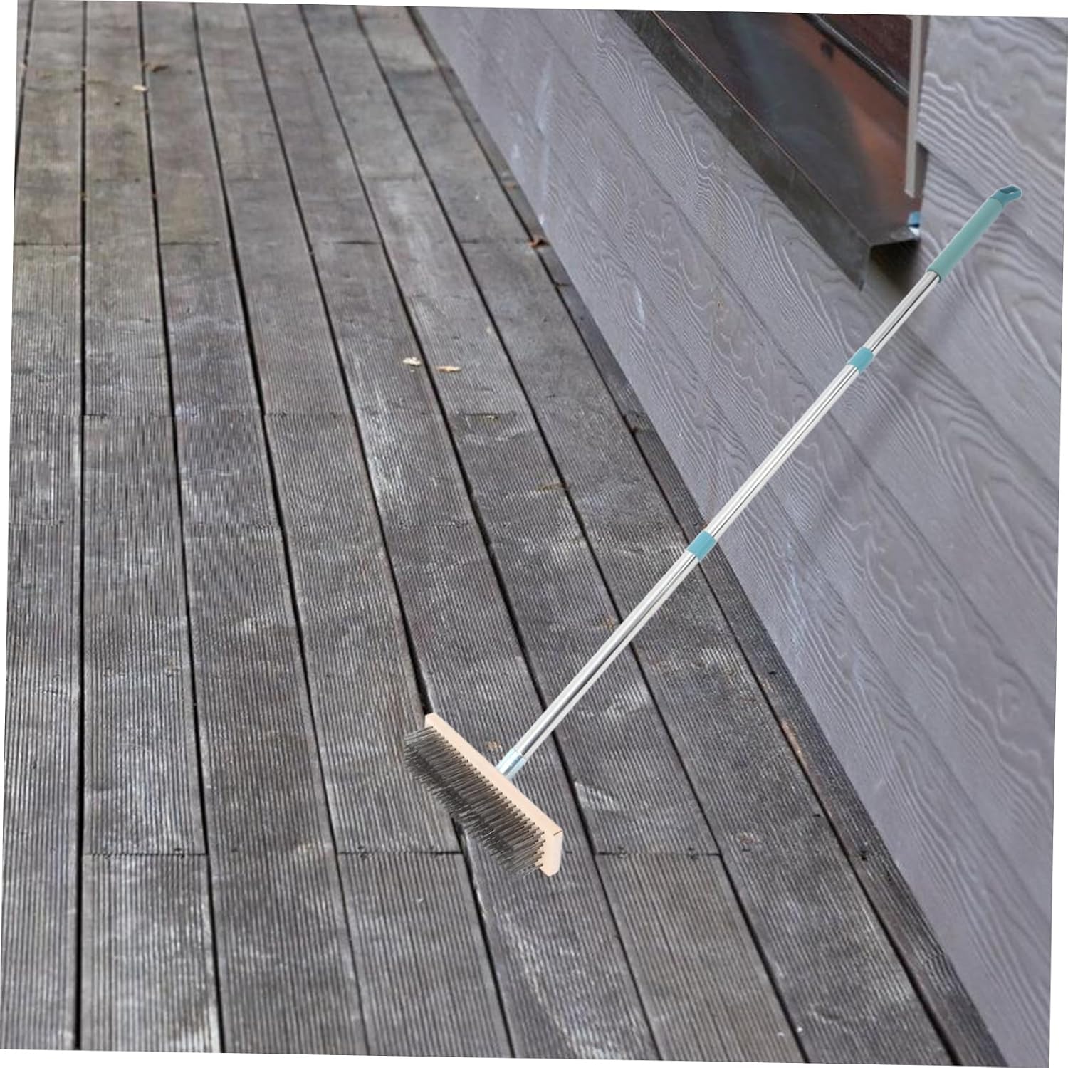 Heavy Duty Garage Floor Scrubber Brush with Long Stainless Steel Handle Stiff Bristle Cleaning Tool for Patio and Concrete Surfaces for Tough Cleaning Tasks
