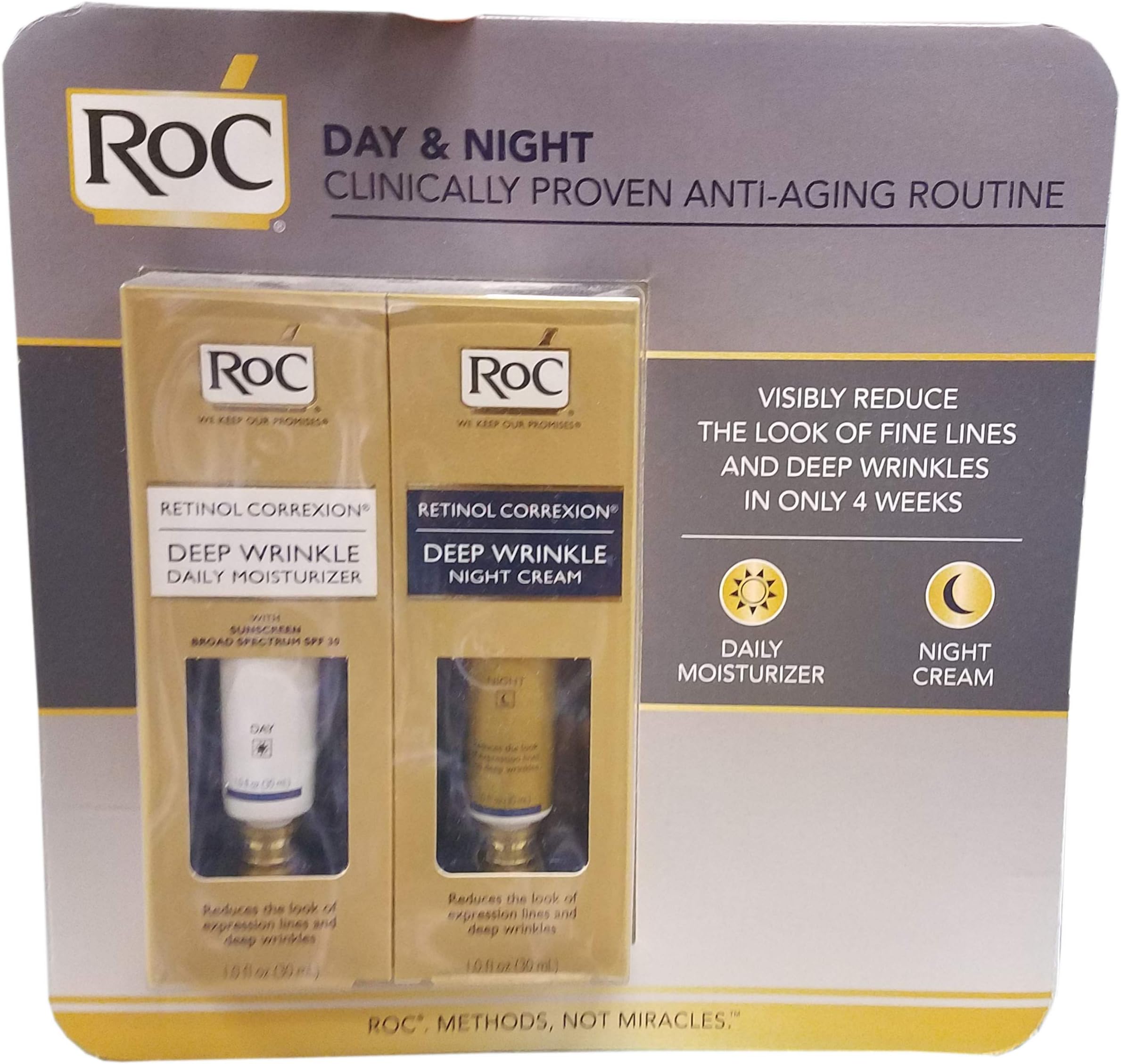 Deep Wrinkle Daily Moisturizer Spf30 and Deep Wrinkle Night Cream, 1 fl Oz Each