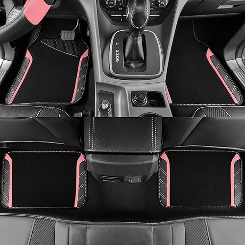 Miniatura 5 de CAR PASS Funda de microfibra para volante y alfombrillas impermeables para automóvil, ajuste universal de cuero para el 95% de camiones, SUV,