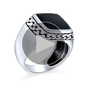 [ブリングジュエリー] オニキス シルバー925製 パワーストーン レトロ クラシック ハンドメイド トルコ製 シグネットリング 指輪 16号