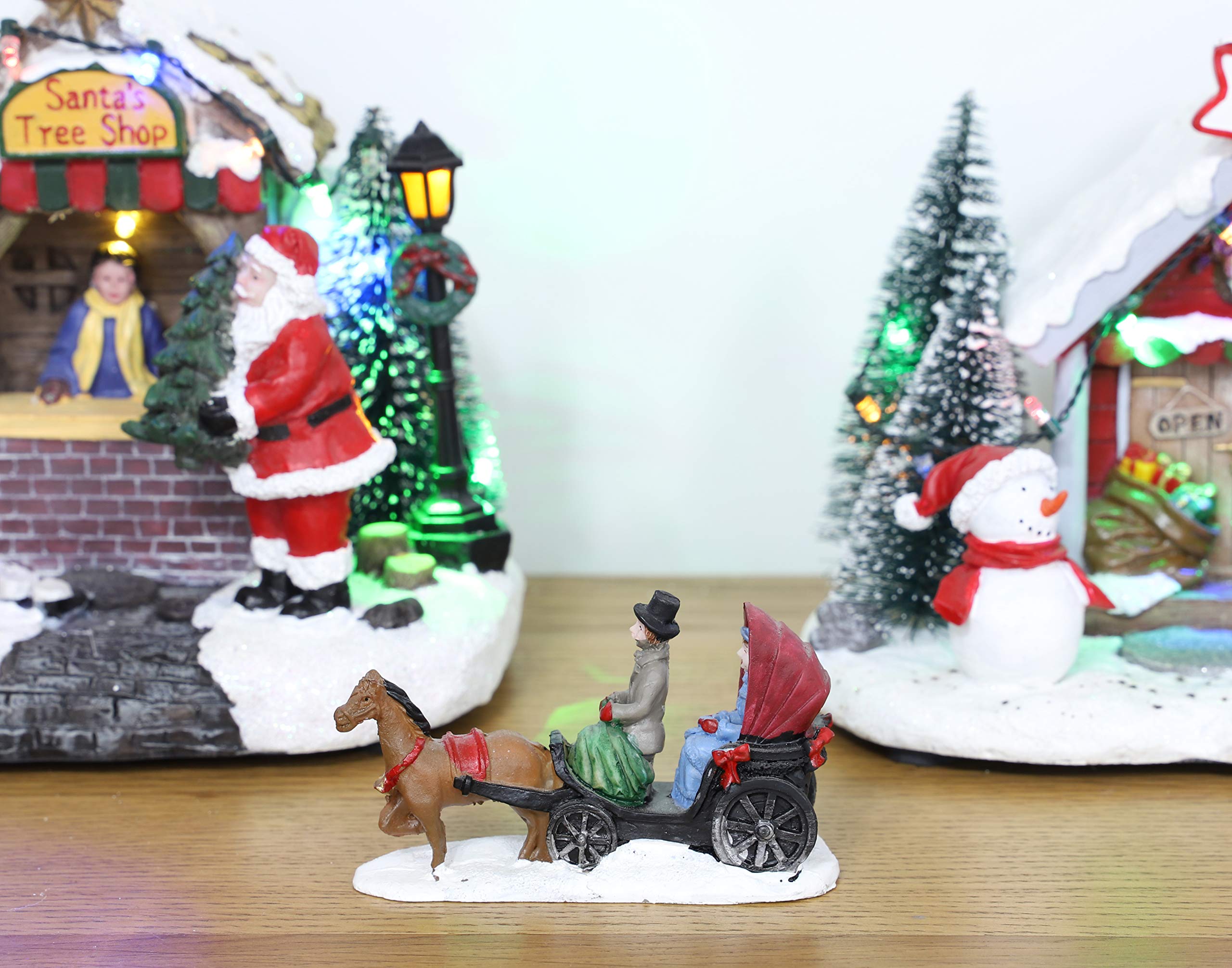 Toyland Mini Adorno Coleccionable de Resina Accesorios de Escena de Pueblo - Figuras de Navidad (Carro)