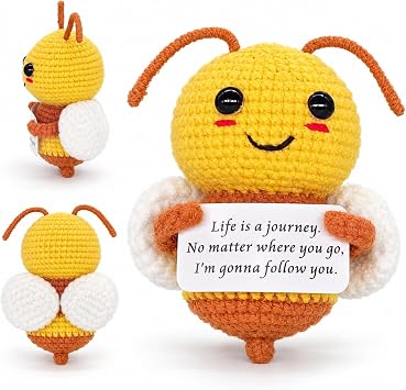 Mini Cute Funny Positive Life Potato Tomato Eggplant Onion Cute Animals Creative Knitted Holding Card Crochet Birthday Christmas Girls Gifts Party Decor