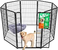 Vista 92 de FXW Homeplus Unleashed Corralito para Perros de Interior - Juego Sin Estrés y Seguro, Resistente de 40 Pulgadas 6 Paneles Corralito para Perros Negro