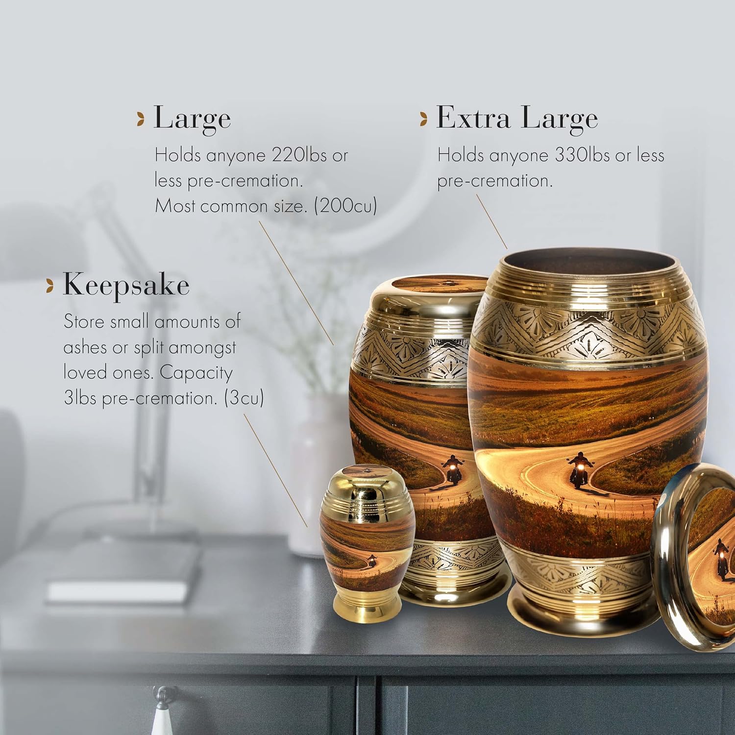 Highway to Heaven Cremation Urn for Ashes Adult Male - Beautifully Handcrafted & Personalized Cremation Urns for Human Ashes Adult Man, Men, Dad or Son