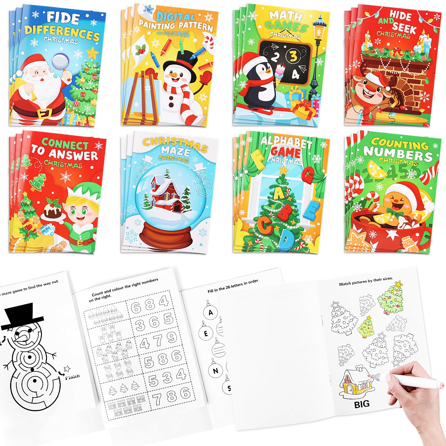 Amazon.com: SULOLI 24 Pack Christmas Coloring Books, Mini Xmas Coloring ...