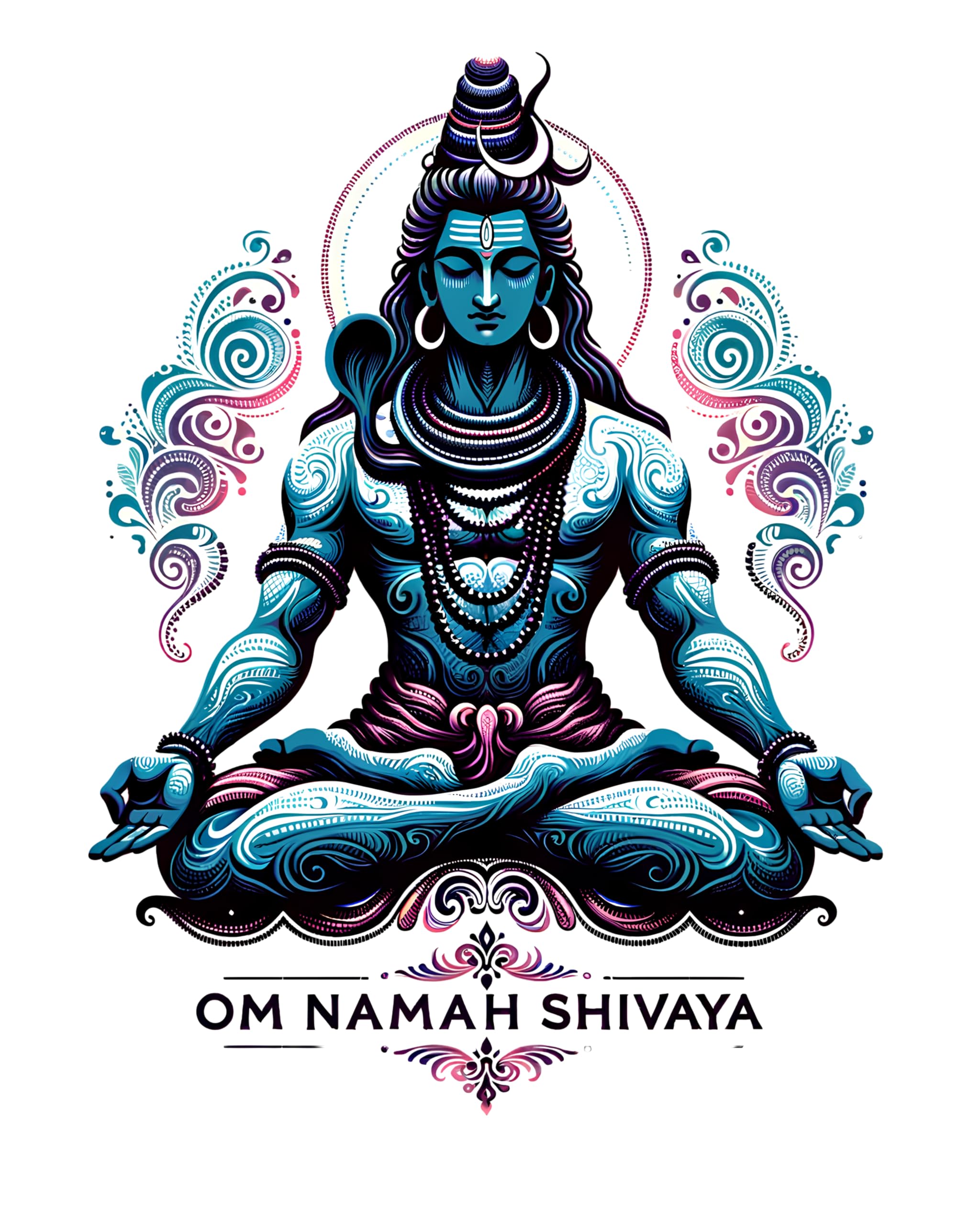 Blue Lord Shiva Poster with Mantra Om Namah Shivaya | Spiritual