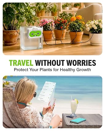 RAINPOINT Automatic Watering System WiFi, APP Remote Control, Indoor Self Watering System for Balcony, Vacation Plant Watering with Cycle & Soak, Drip Irrigation Set for 15 Plants