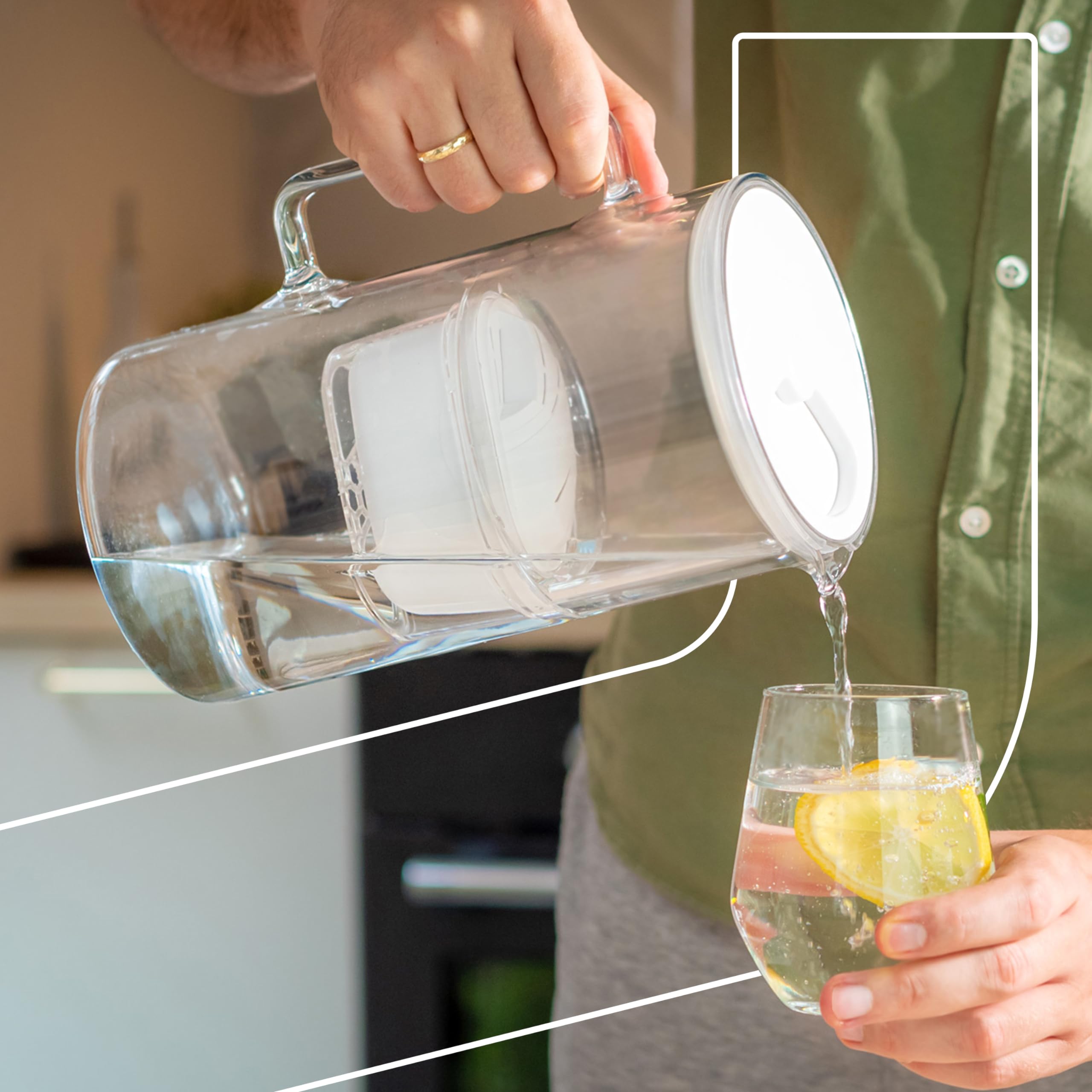 Wessper Cartouches Filtre à eau pour Carafe, Filtre eau de Remplacement Brita Maxtra +, Filtres à Charbon Actif, Filtres Brita Compatibles pour Carafe, Dafi et Aquaphor - 6 pièces