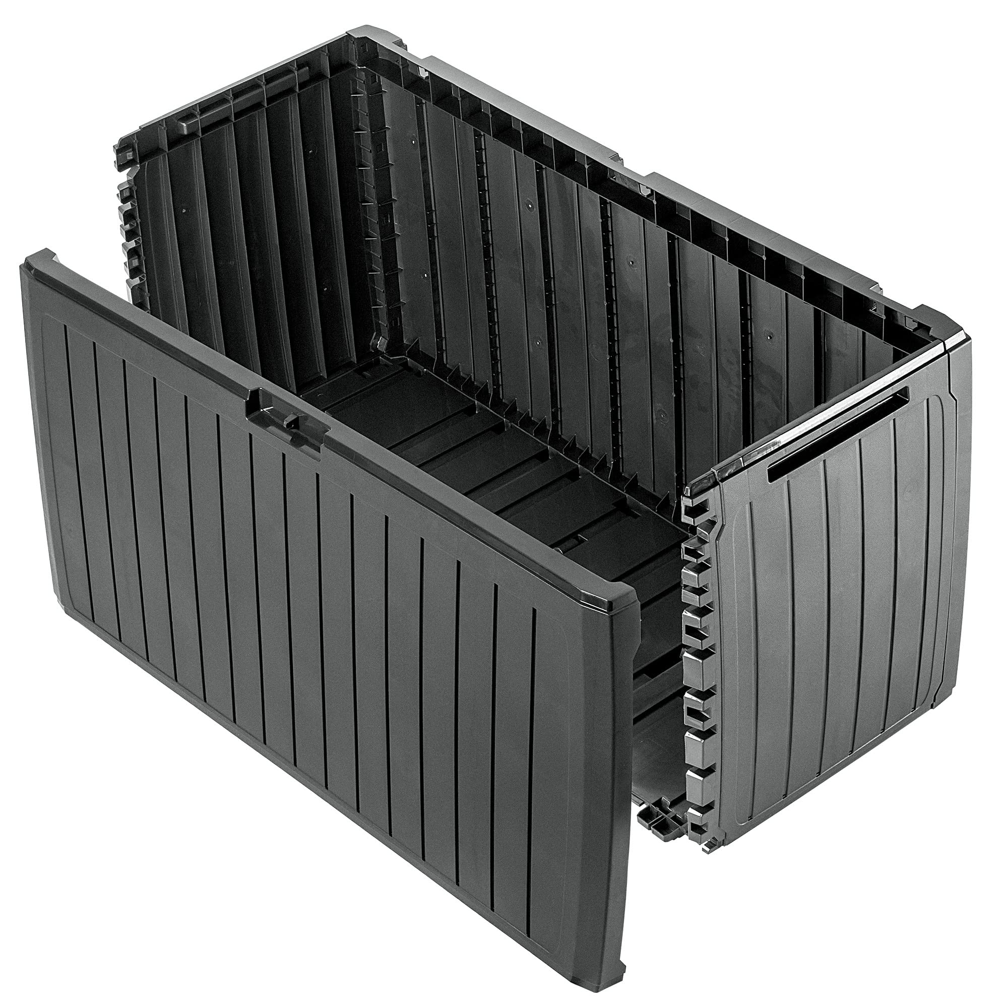 KADAX Scatola da giardino, 116,6 x 47 x 59,5 cm, in plastica, 290 l, con manici e chiusura, scatola da giardino per riporre cuscini (290 l, antracite)