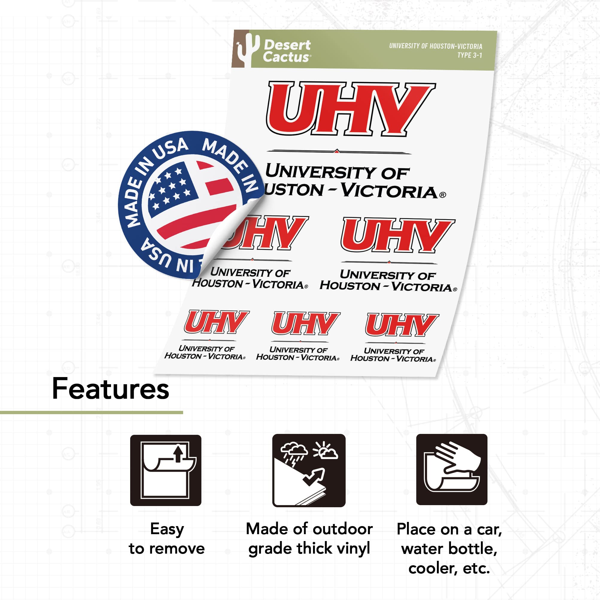 University Of Houston NCAA Sticker Sheet - Vinyl Decals For Laptop, Car, Water Bottle
