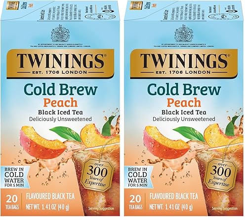Vista 34 de Twinings Mixed Berries - Té negro con sabor de bayas mixtas para preparación de té helado, té con cafeína y sin azúcar, 20 unidades (paquete de 6)