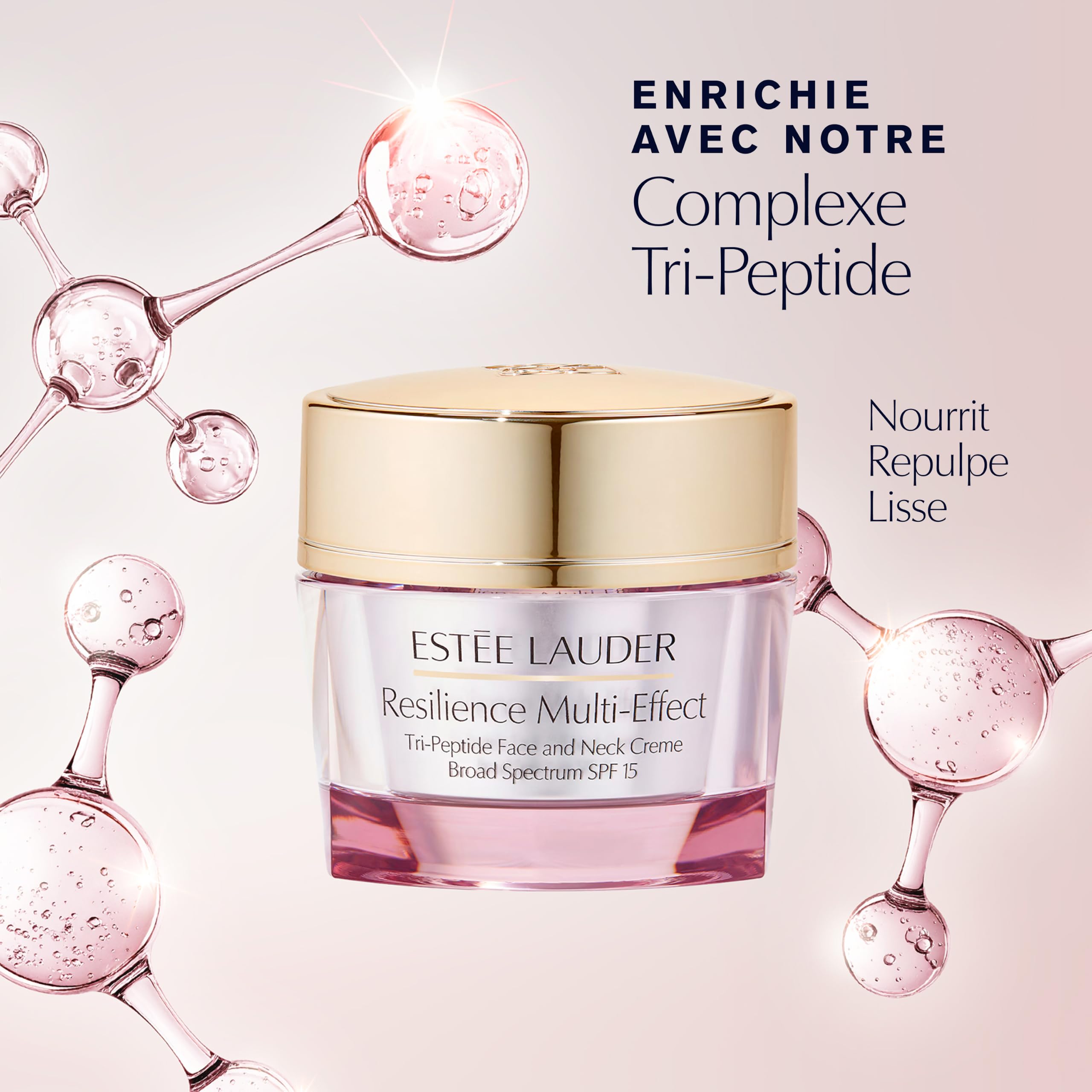Estée Lauder Resilience Multi-Effect Crème Hydratante Tri-Peptide Visage et Cou SPF 15 pour Peaux Normales à Mixtes | Repulpante et Anti-Âge, 50ml