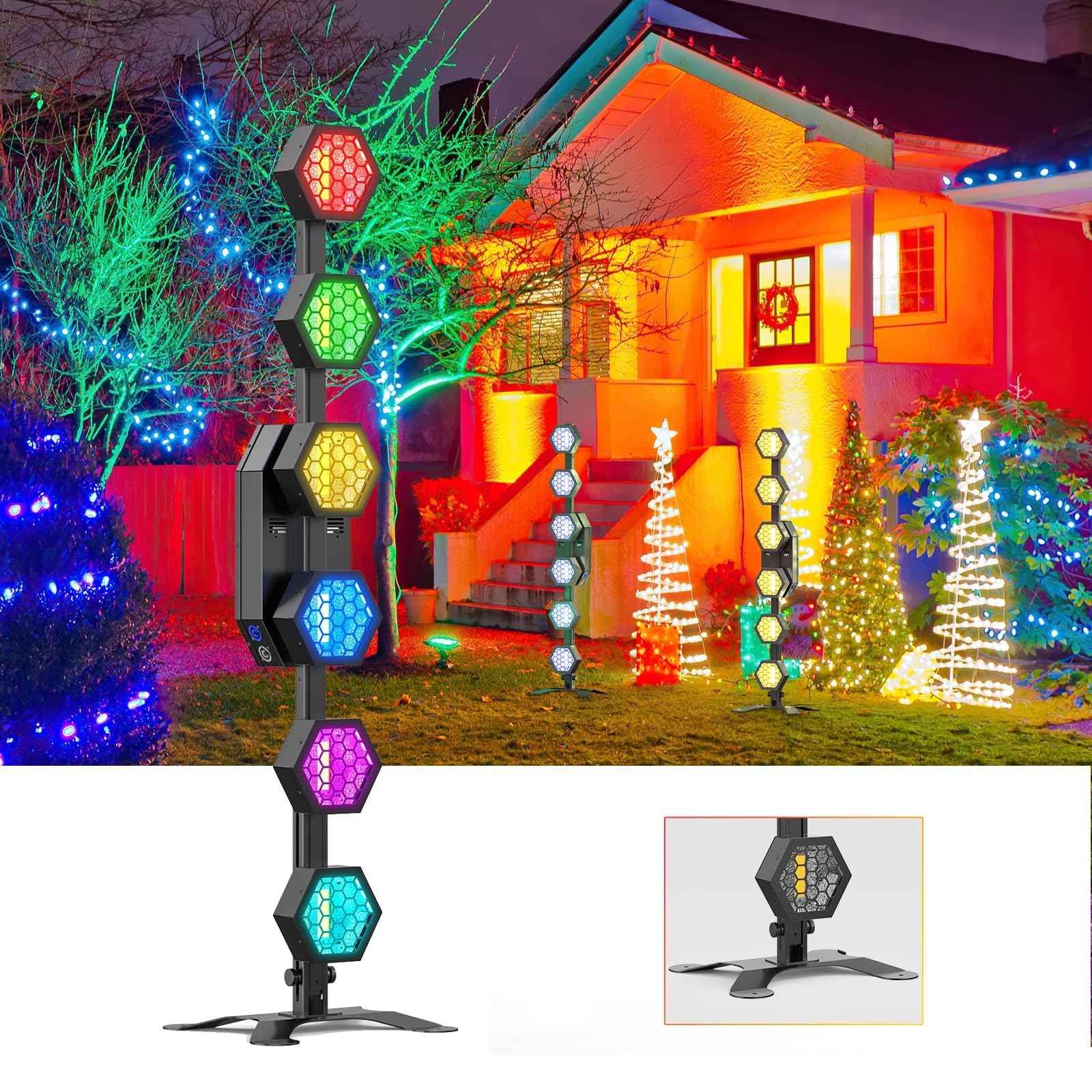 RGB Linear Retro Stage Light 6x50W COB LED Stage Lighting DMX for DJ Concert Party Weddings Nightclub Dance Hall (1 Pack)