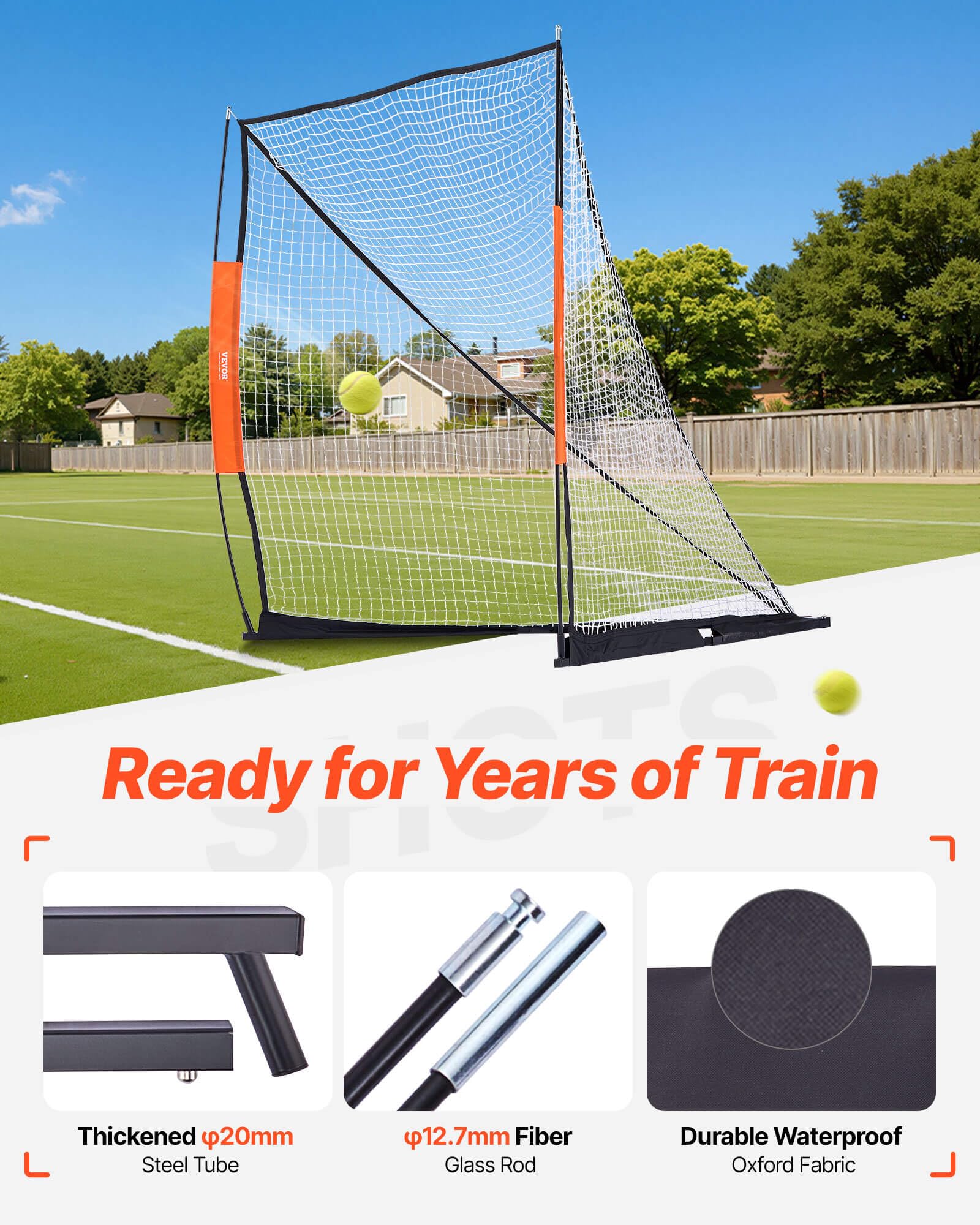 VEVOR Portería de lacrosse, red de lacrosse, portería de lacrosse portátil con bolsa de transporte, red de lacrosse de hockey con cobertura extendida, juego completo de accesorios de entrenamiento