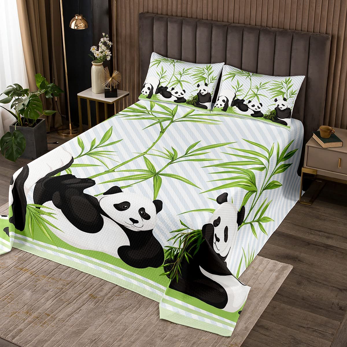 Copriletto Panda Comforter - Set Matrimoniale Con Stampa 3D, Verde Foglie, Morbido E Lavabile - Foto 12