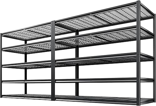 Miniatura 11 de REIBII Estantería de garaje de 60 pulgadas de ancho, estantes de almacenamiento de 4 niveles resistentes, estante industrial de 2500 libras,