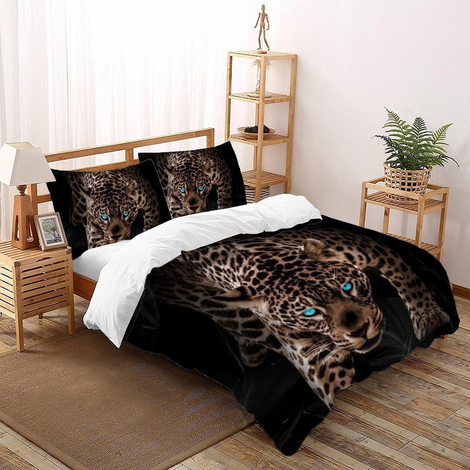 Housse de couette gépard 3D douce et facile d'entretien avec fermeture éclair