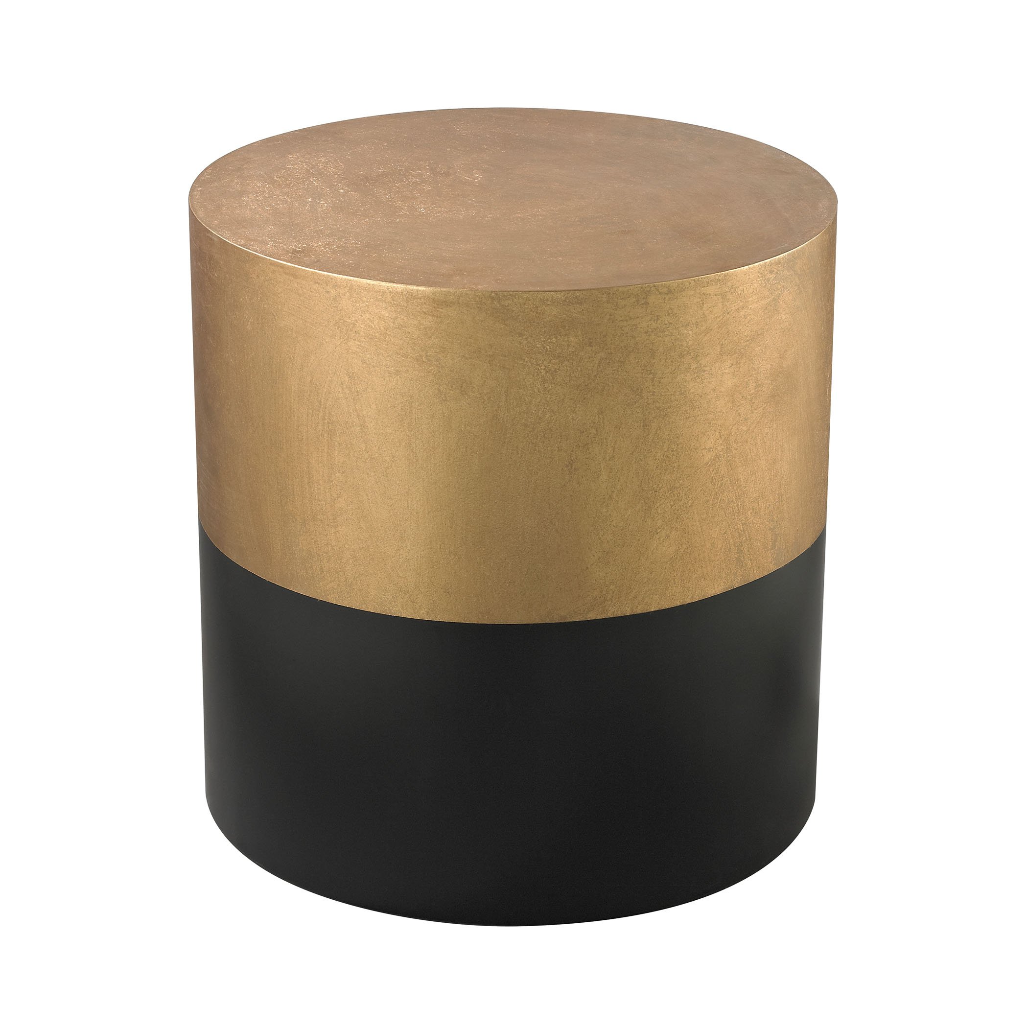 Dimond Home Draper Drum Table, 16" x 16" x 16", Black/Gold