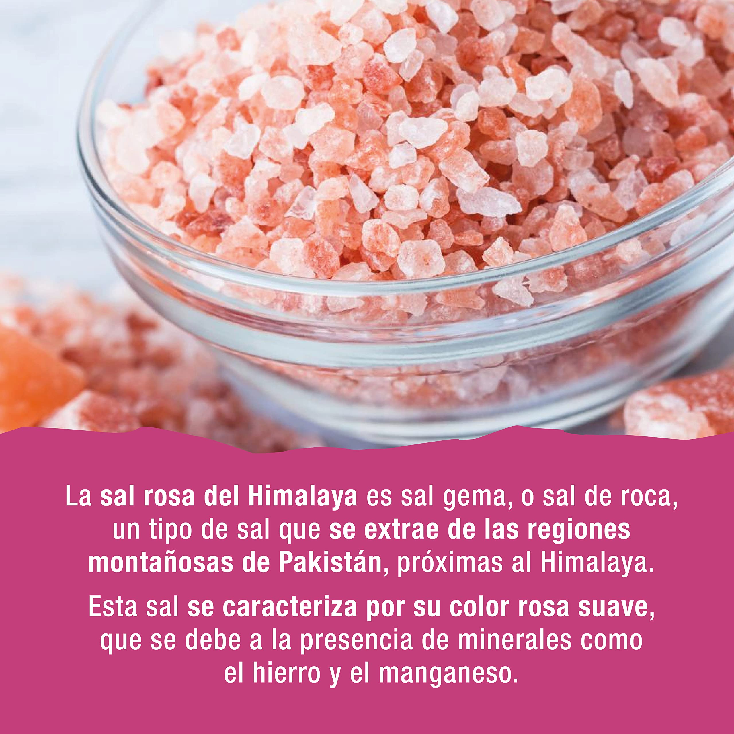 Sal Rosa Del Himalaya, Fina, 100% Natural, Sin Aditivos, Sin Refinado. Mayor Contenido En Oligoelementos. Para Sazonar Y Condimentar. Origen: Punjab, Pakistán.