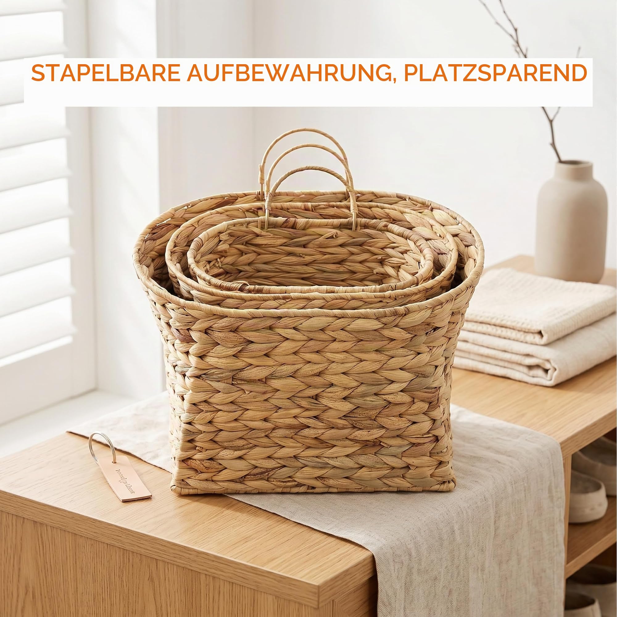 Hängekorb aus Weidengeflecht, rustikale Aufbewahrungskörbe für die Organisation