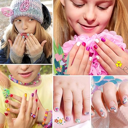Miniatura 4 de wakaniya Esmalte de uñas para niños, juego de esmalte de uñas para niñas, 12 colores arcoíris, kit de esmalte de uñas para niños pequeños con