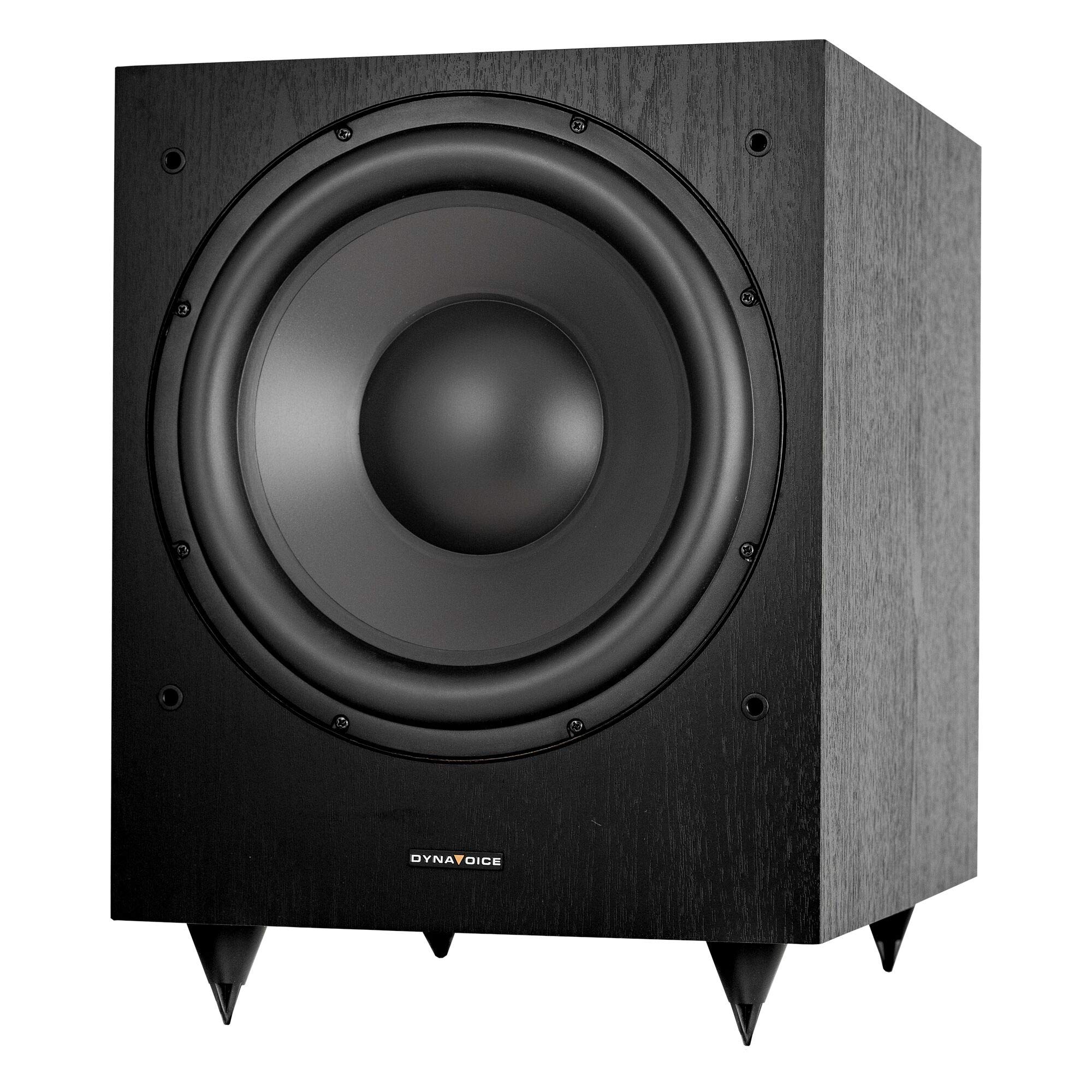 DYNAVOICE Magic MW-12 Nero Opaco Subwoofer Attivo 12 Pollici 180W RMS 250W Max Bass Reflex Inferiore Controllo Fase e Low Pass Ingressi RCA e Alto Livello per Home Cinema e HiFi