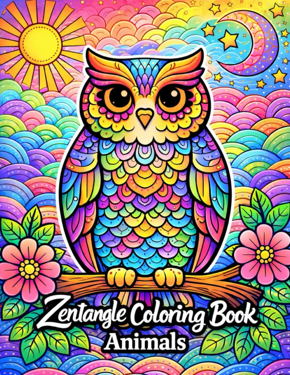 Zentangle Coloring Book Animals: 50 Relaxing Pattern Animal Coloring Pages for Adult Stress Relief