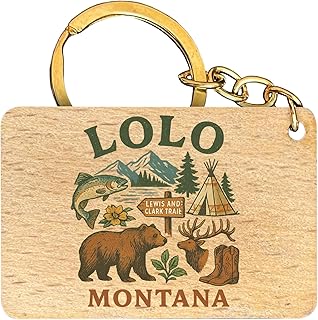 R and R Imports Lolo Montana Keepsake Souvenir Flat Wood Keychain 1.5” x 2.5”