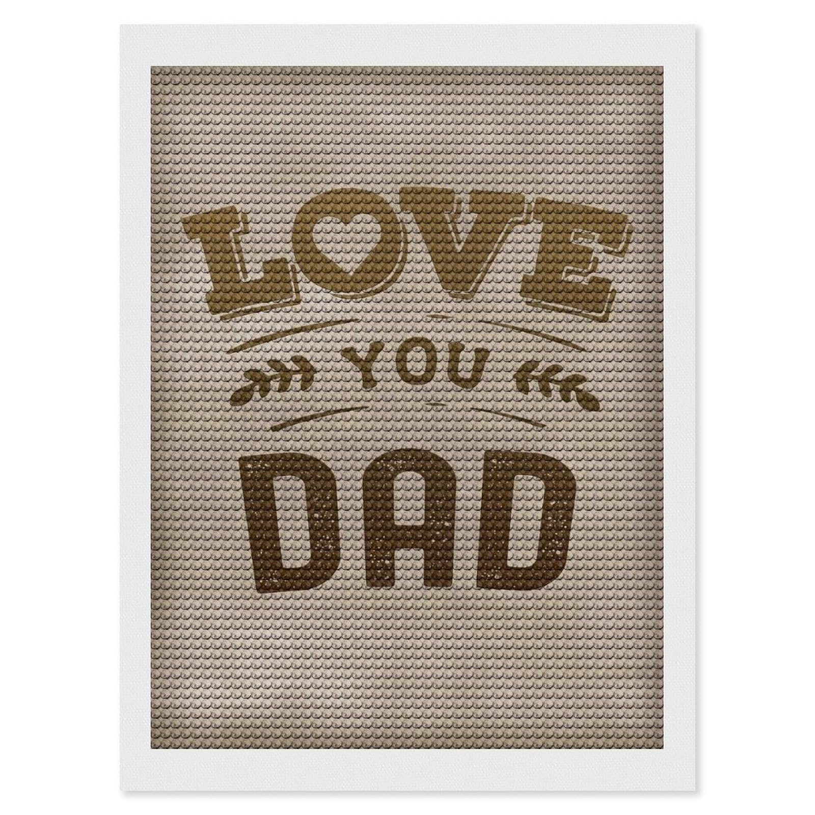 Junmoney Love You Dad Crystal Diamond Art Kit 12"x16", Round Gems, Detailed Printed Canvas, Creative Gift Idea, Vintage Style Decor
