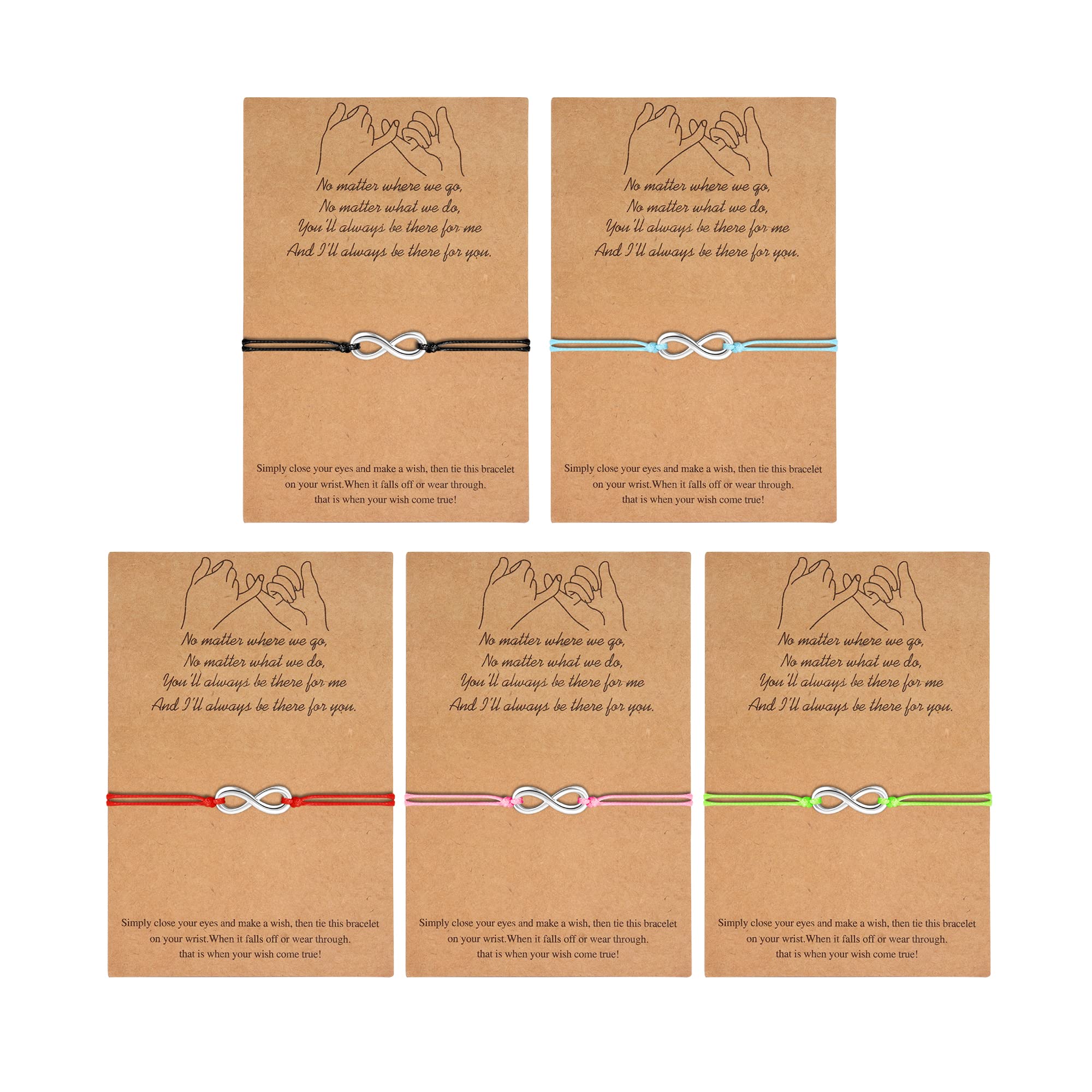 YCTTKDD 5 Pulseras de Amigos para Mujeres y Hombres, corazón Infinito, Sol, Luna, Pulseras de Puntos para relaciones de Amistad