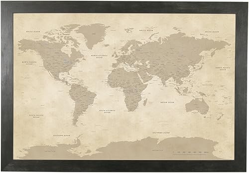 Miniatura 29 de Push Pin Travel Maps Pósteres e impresiones – Mapa de pines enmarcado negro rústico – 27.5 x 39.5 pulgadas – 8 opciones de marco hecho a mano –