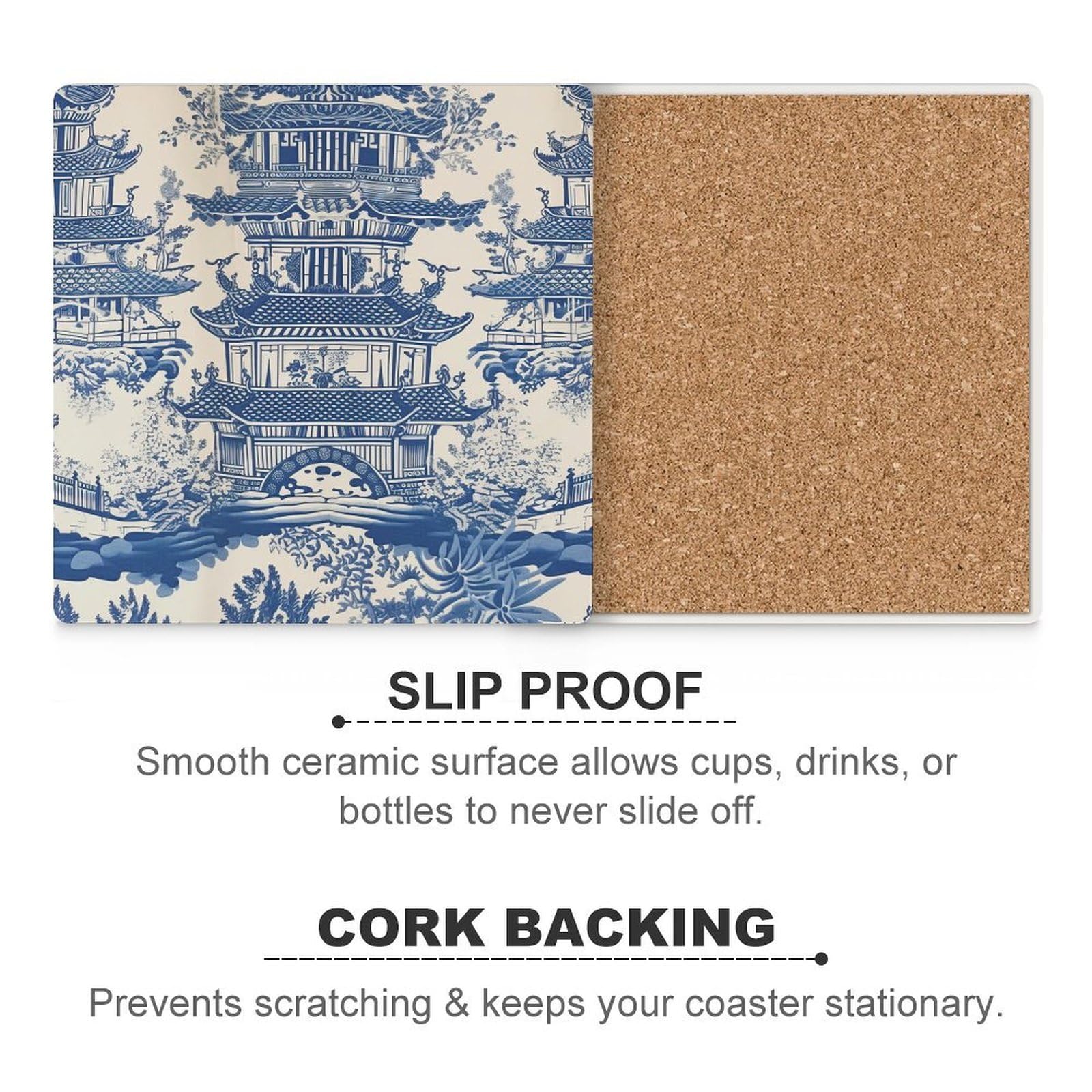 Sottobicchieri in ceramica assorbente con stampa di pinguini