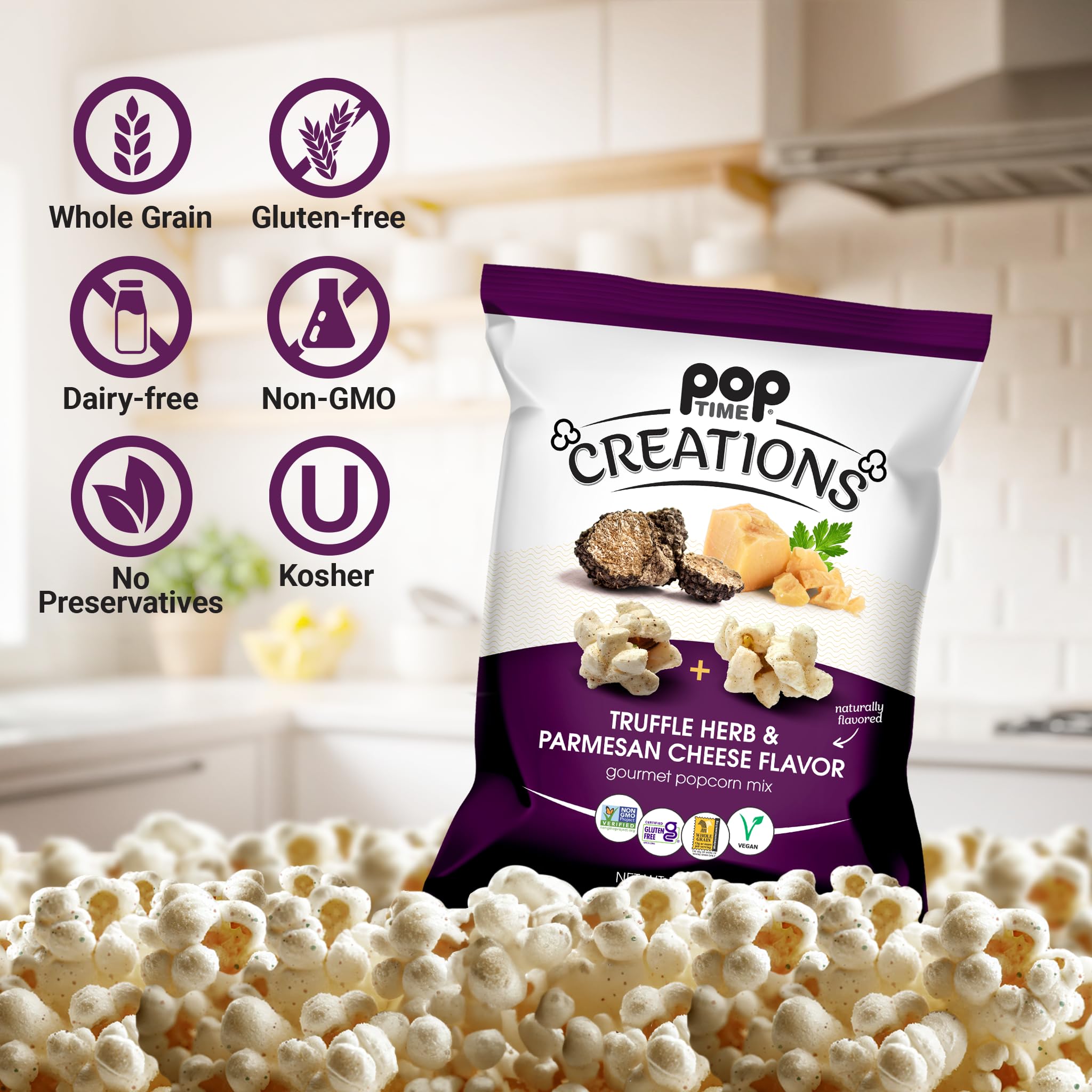Amazon.com: Pop Time Truffle Herb & Parmesan Popcorn Mix, 142 GR