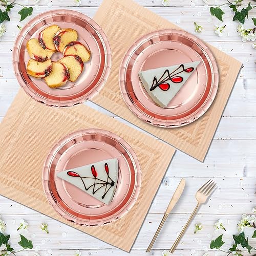 Miniatura 36 de Platos de papel desechables rojos, 50 platos llanos de 9 pulgadas a granel para suministros de fiesta, platos de fiesta de colores y resistentes