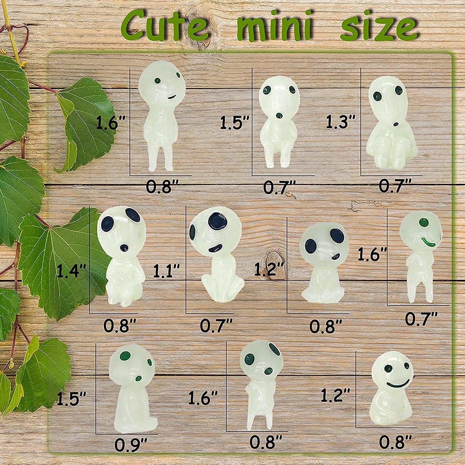 20Pcs Glow in Dark Statues Fairy Garden Accessories Outdoor Luminous Ghost Gnome Elves Miniature Decorations for Decor Plant Tree Patio Lawn Terrace Balcony Yard Micro Landscape Kit