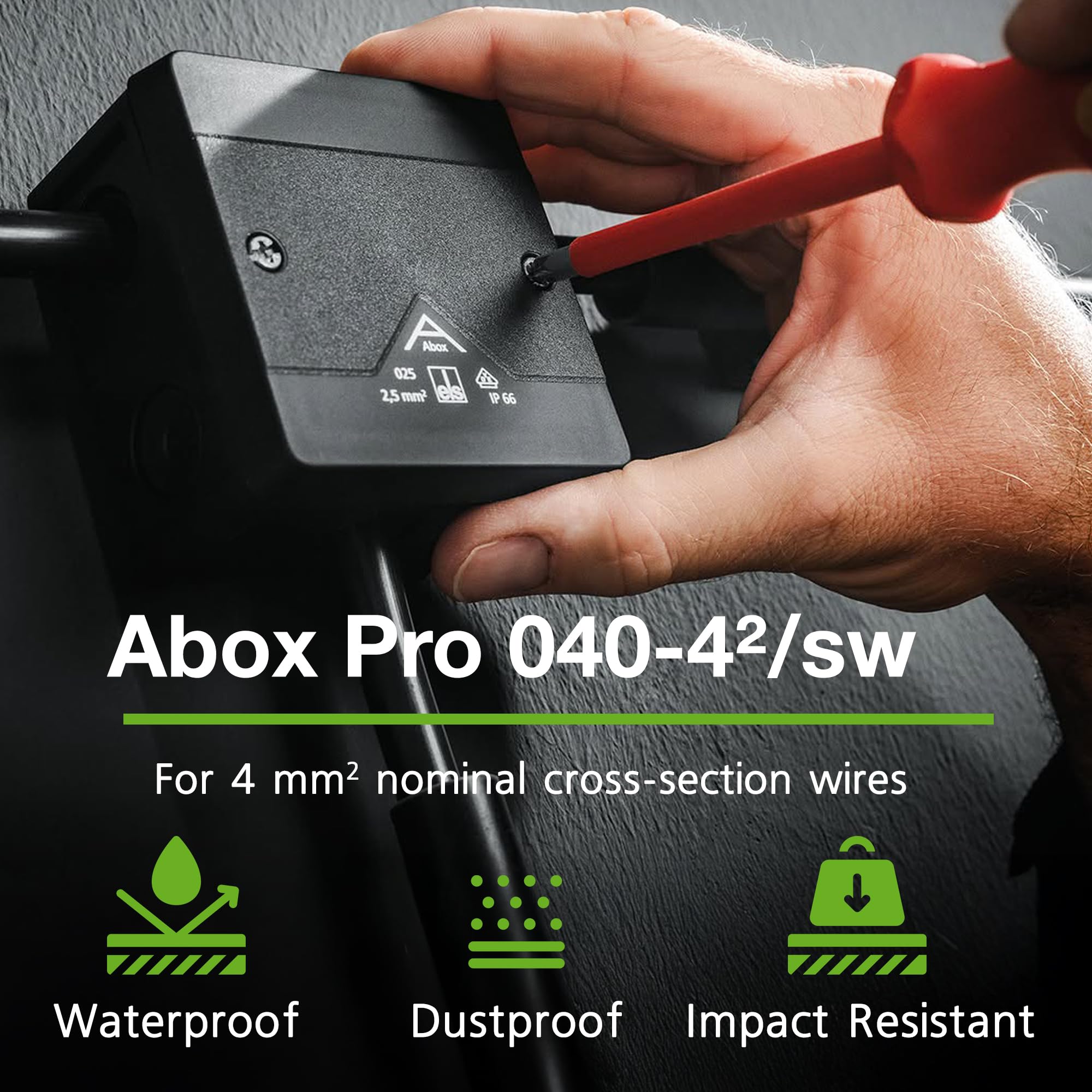 Spelsberg Abox Pro 040-4²/sw, IP66/IP67/IP69 Junction Box with Cable Connectors Accessories - Image 2