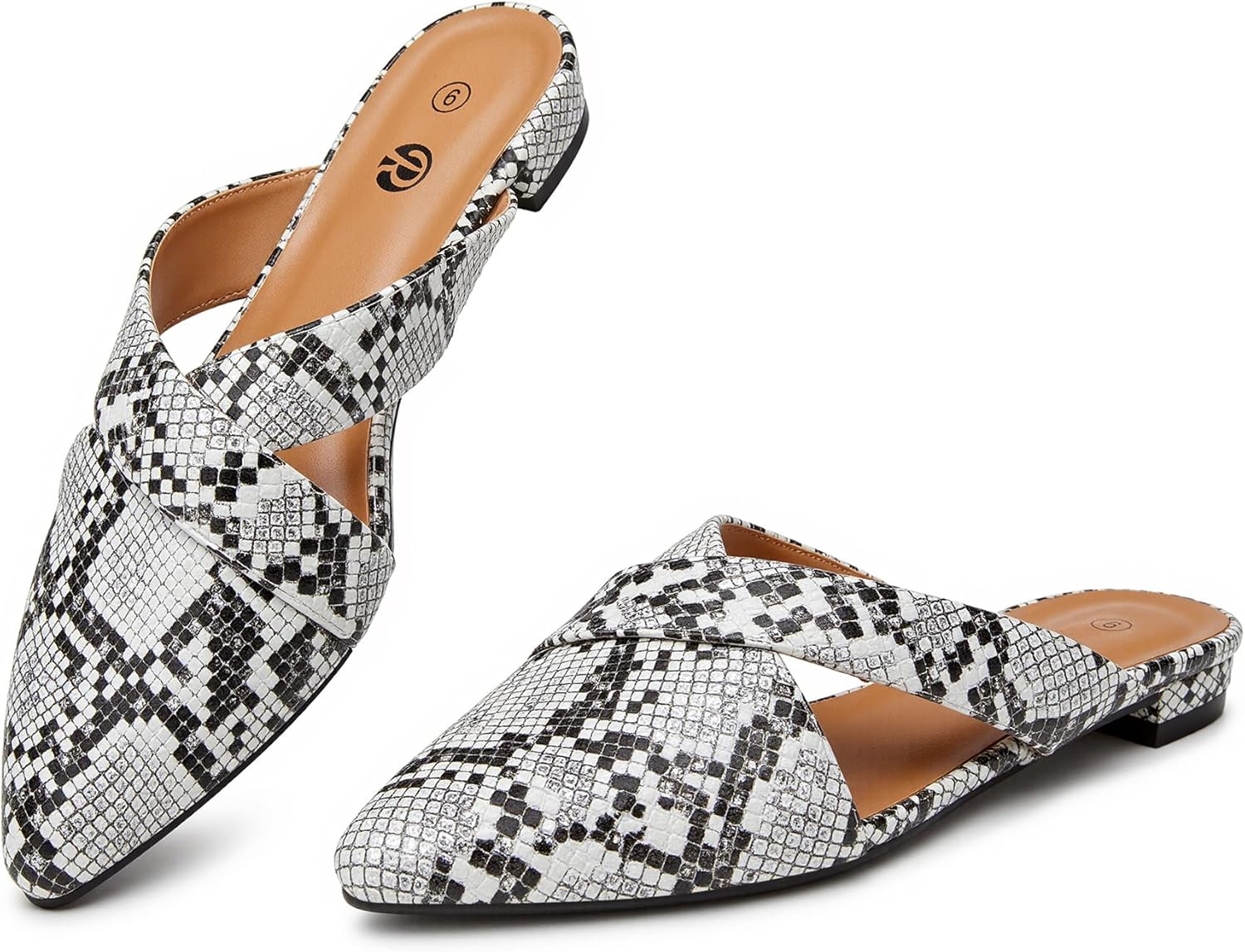 Rekayla Womens Mules Closed Pointed Toe Backless Loafer Shoes for Women