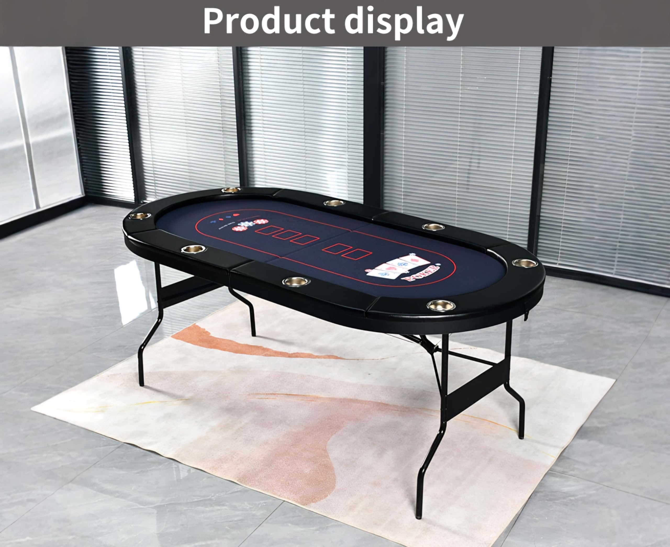 RUP 8 Player Poker for Home – Foldable Casino Table with Cushioned RUP 8 Player Poker for Home – Foldable Casino Table with Cushioned