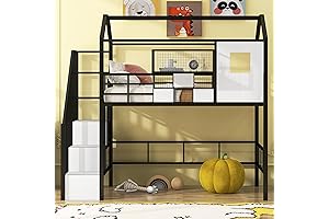 Twin Loft Bed with Storage Stairs