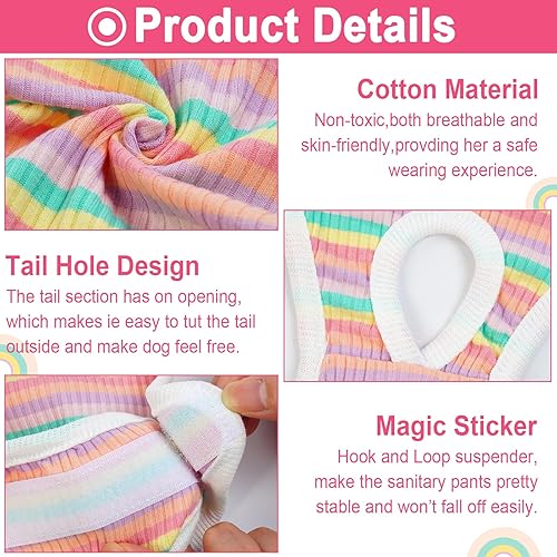 Miniatura 3 de Pañales sanitarios para perras con tirantes ajustables, pañales reutilizables para perritos, ropa interior acogedora para hembras en período de