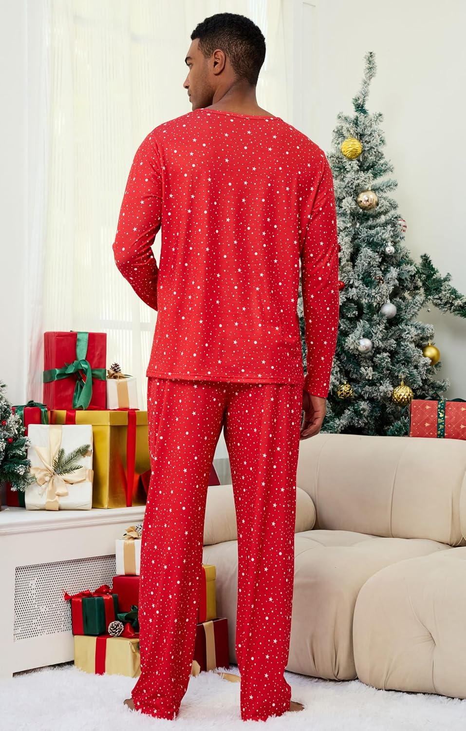 Men Women Ugly Christmas Pajamas Set Long Sleeve Pjs Sleepwear
