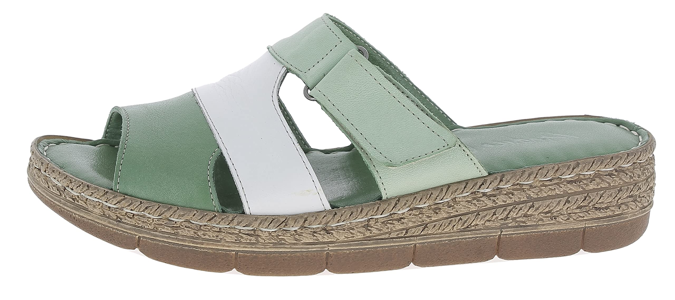Andrea Conti Women's Mules, Papyrus White Pastel Green, 4.5 UK