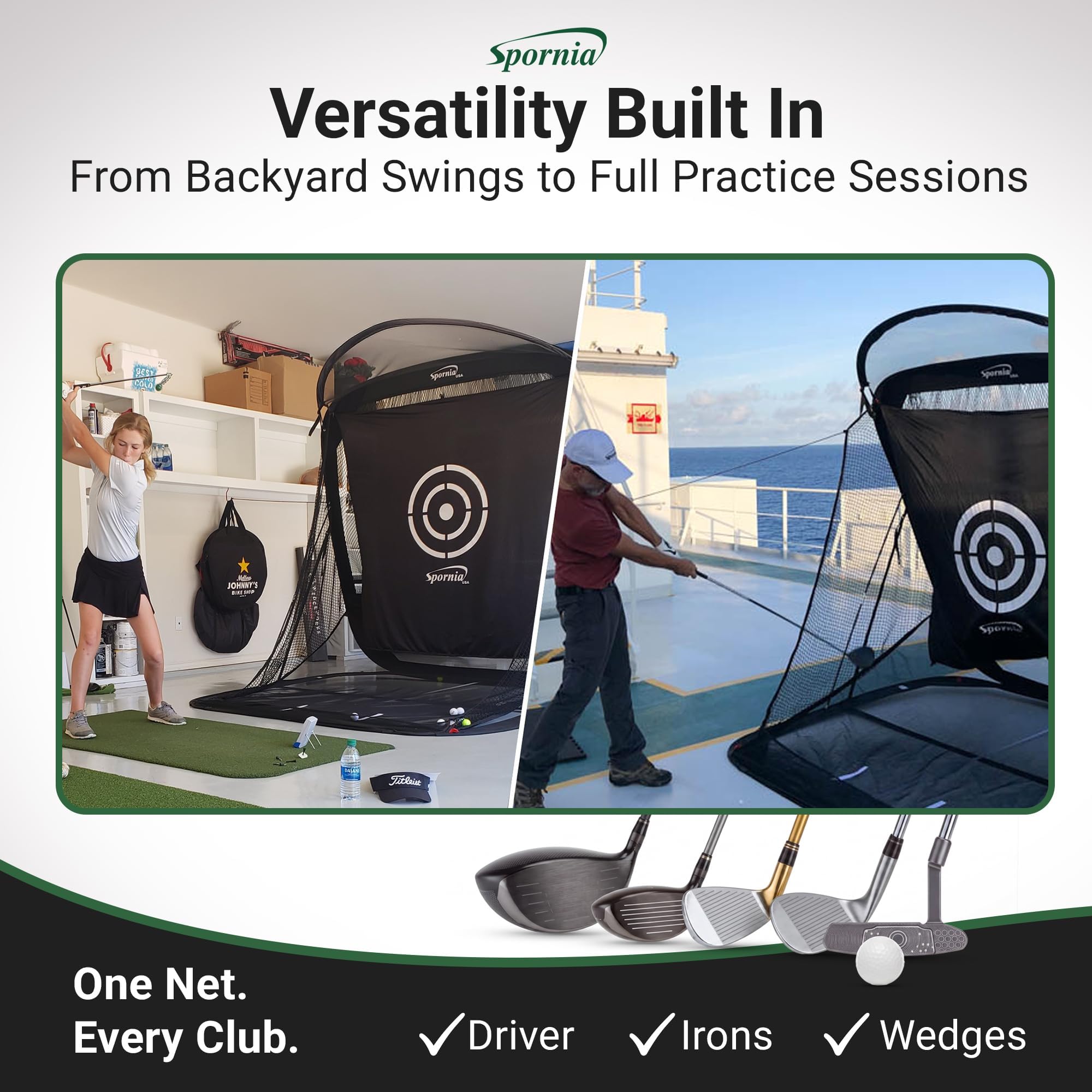 Amazon.com: Spornia SPG-7 Golf Practice Net with Automatic Ball