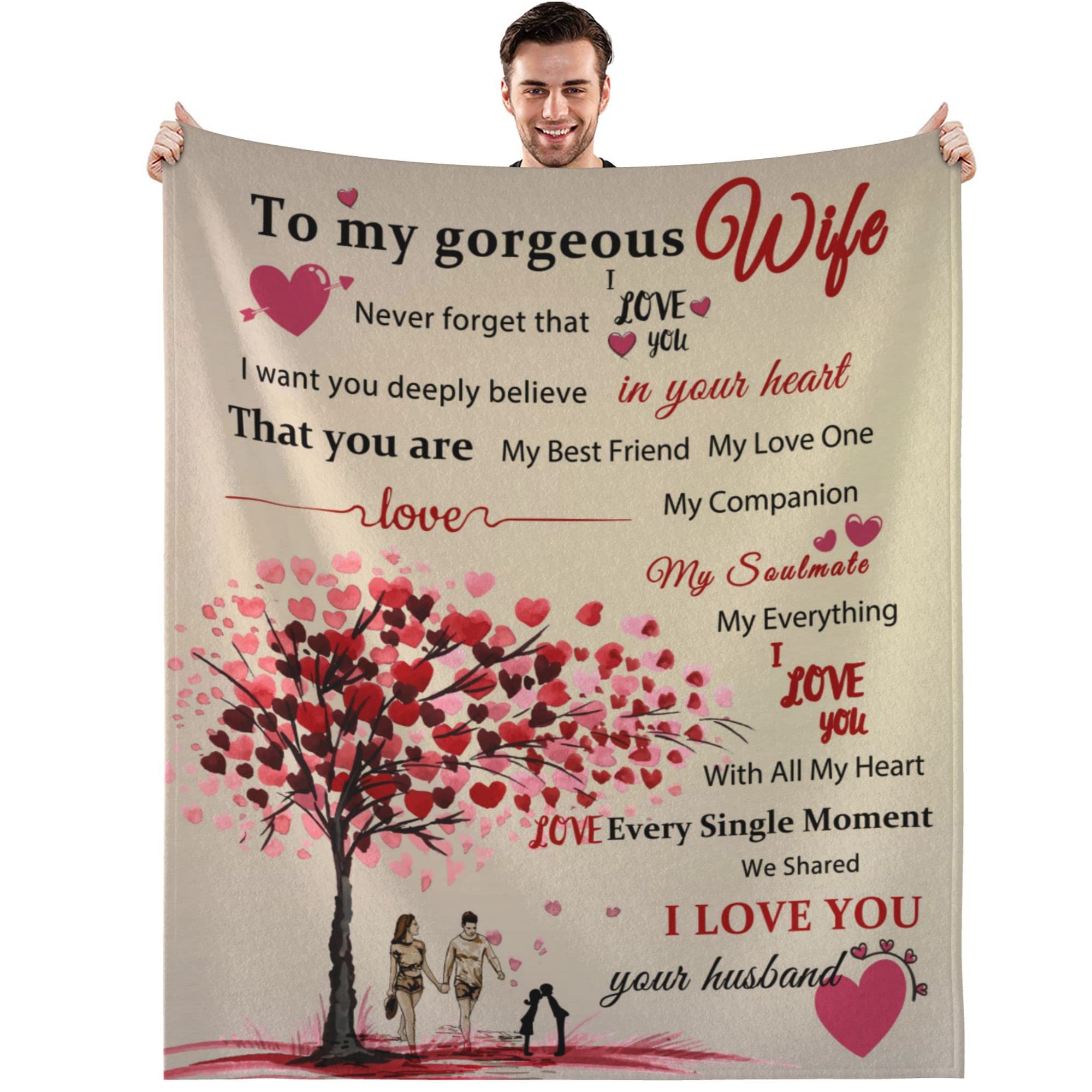 MAST DOO Gifts for Wife, To My Wife Blanket from Husband, Birthday  Anniversary Christmas Valentine's Day Romantic Gifts Presents for Her,  Super Soft