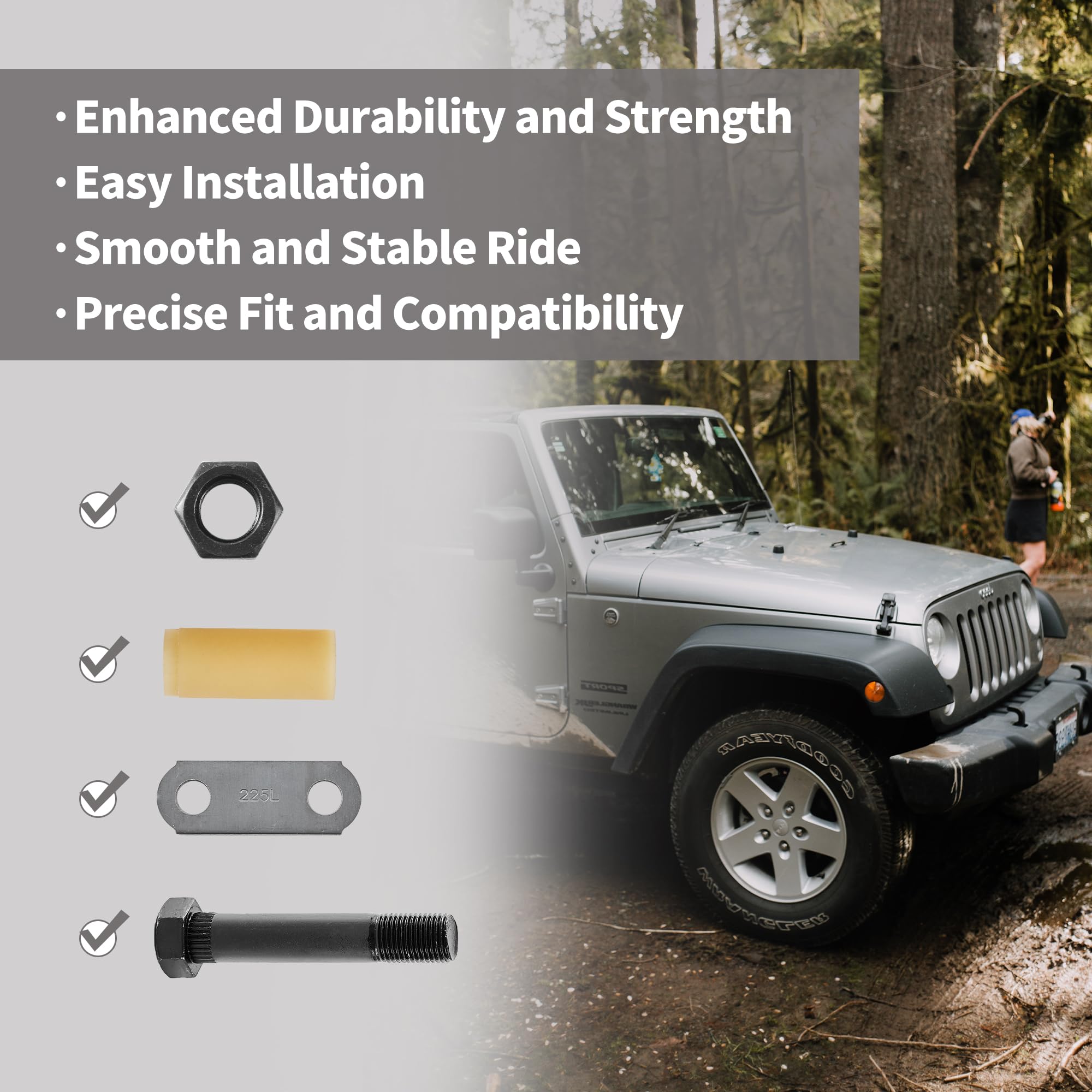 LUXTRKSTO Trailer Axle Equalizer Shackle Kit 3-1/8" Straps, Trailer Suspension Shackle Kit