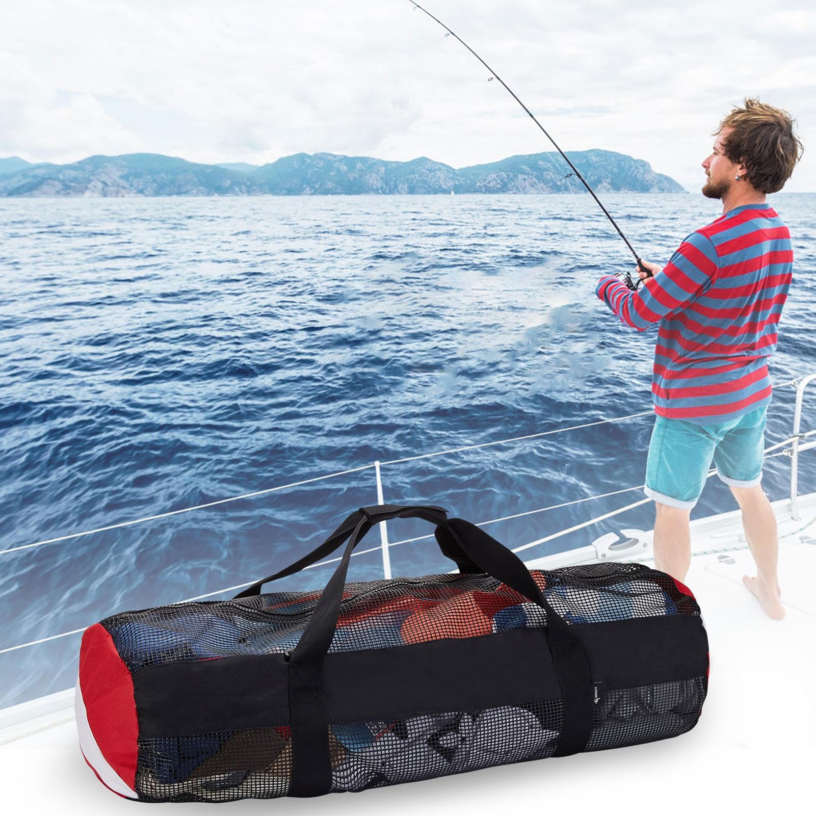 Générique Rete per immersioni in rete – Grande in rete traspirante, cerniera resistente, design pieghevole leggero con asciugatura rapida | Multifunzione per nuoto, spiaggia, attrezzatura da plong