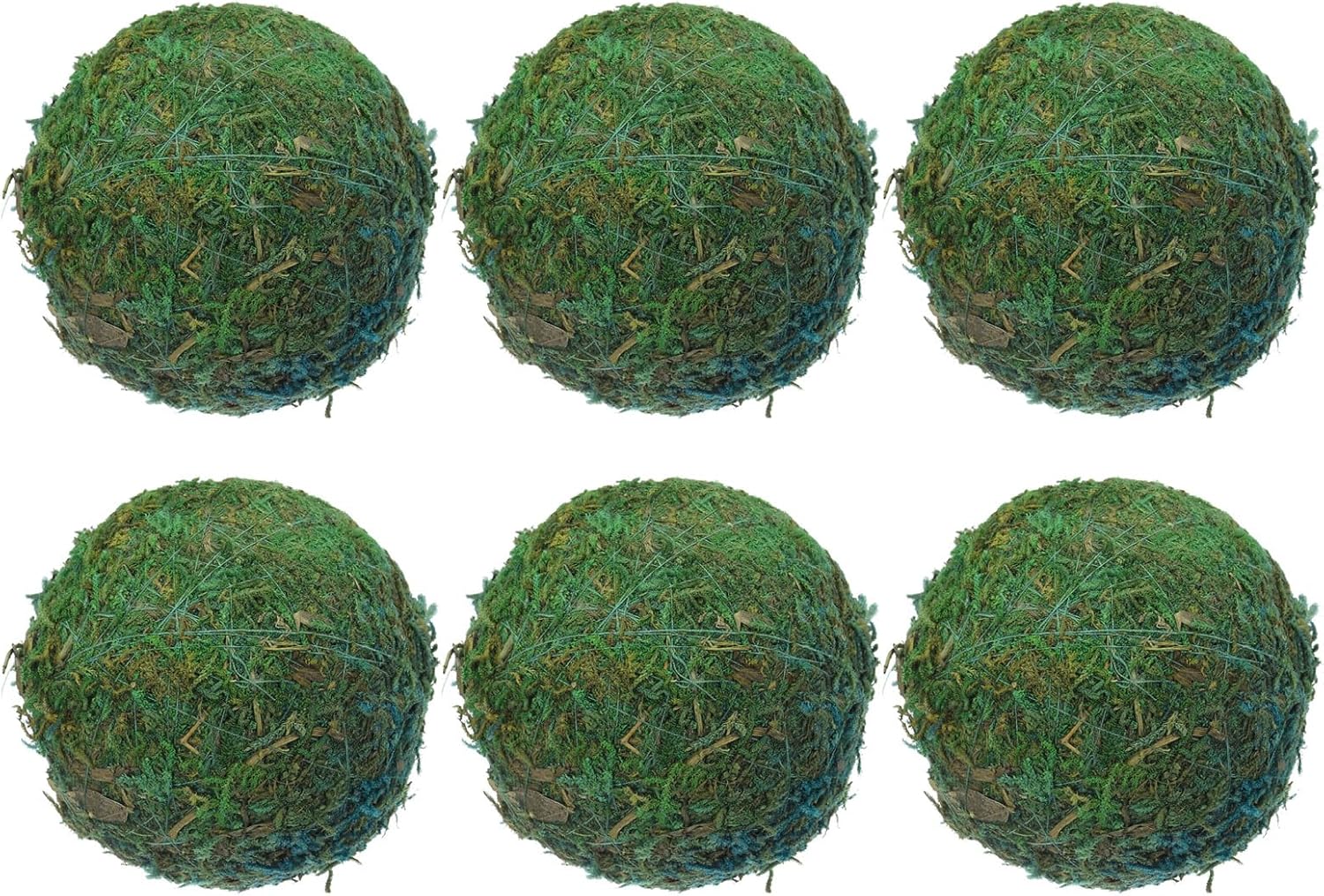 MECCANIXITY 6 Pcs Moss Balls 3.5 Inch Green Decorative Moss Balls for Centerpiece Bowls Vase Fillers Home Decor