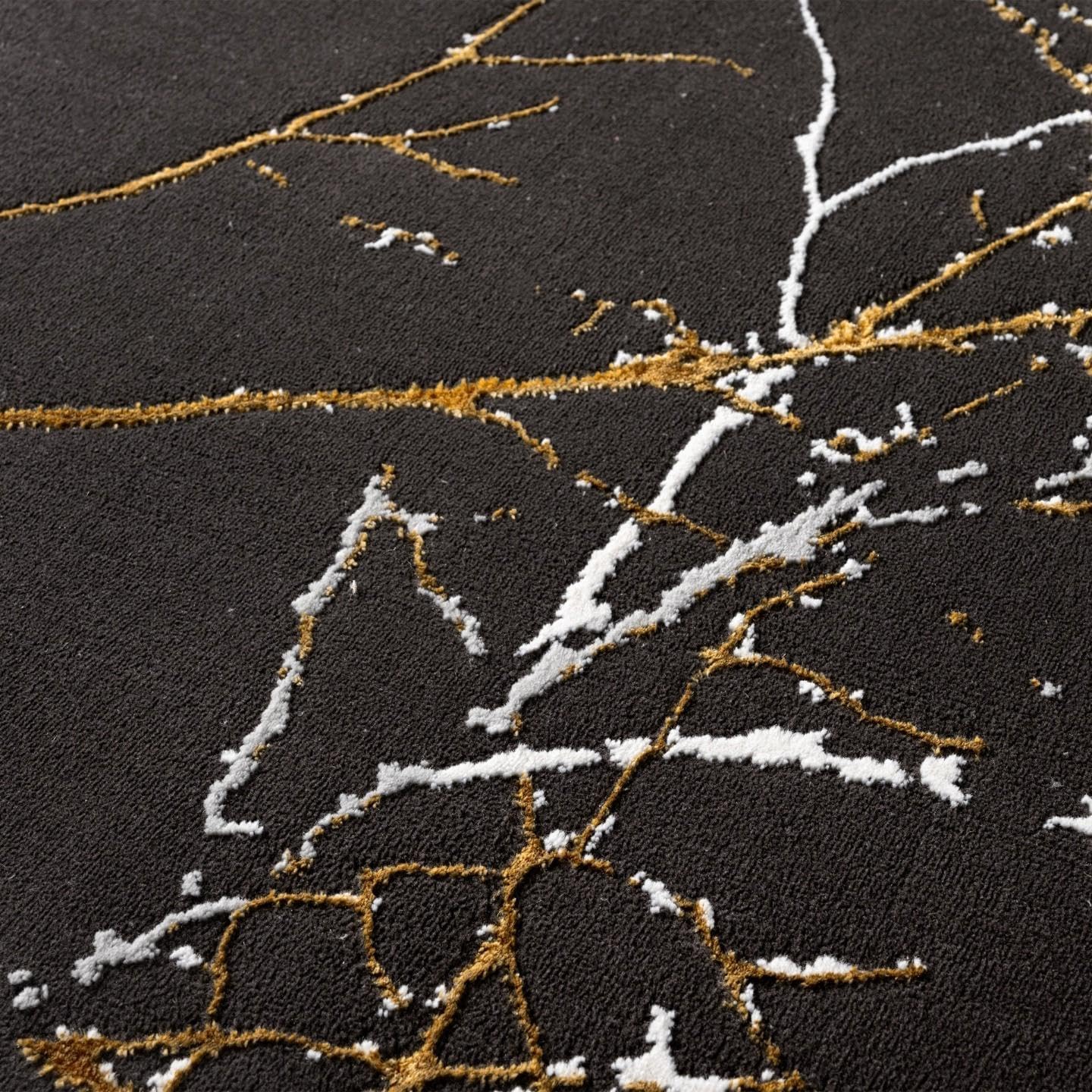 LUXE WEAVERS Modern Abstract Nature Black 5x7 Area Rug, Non-Shedding Carpet