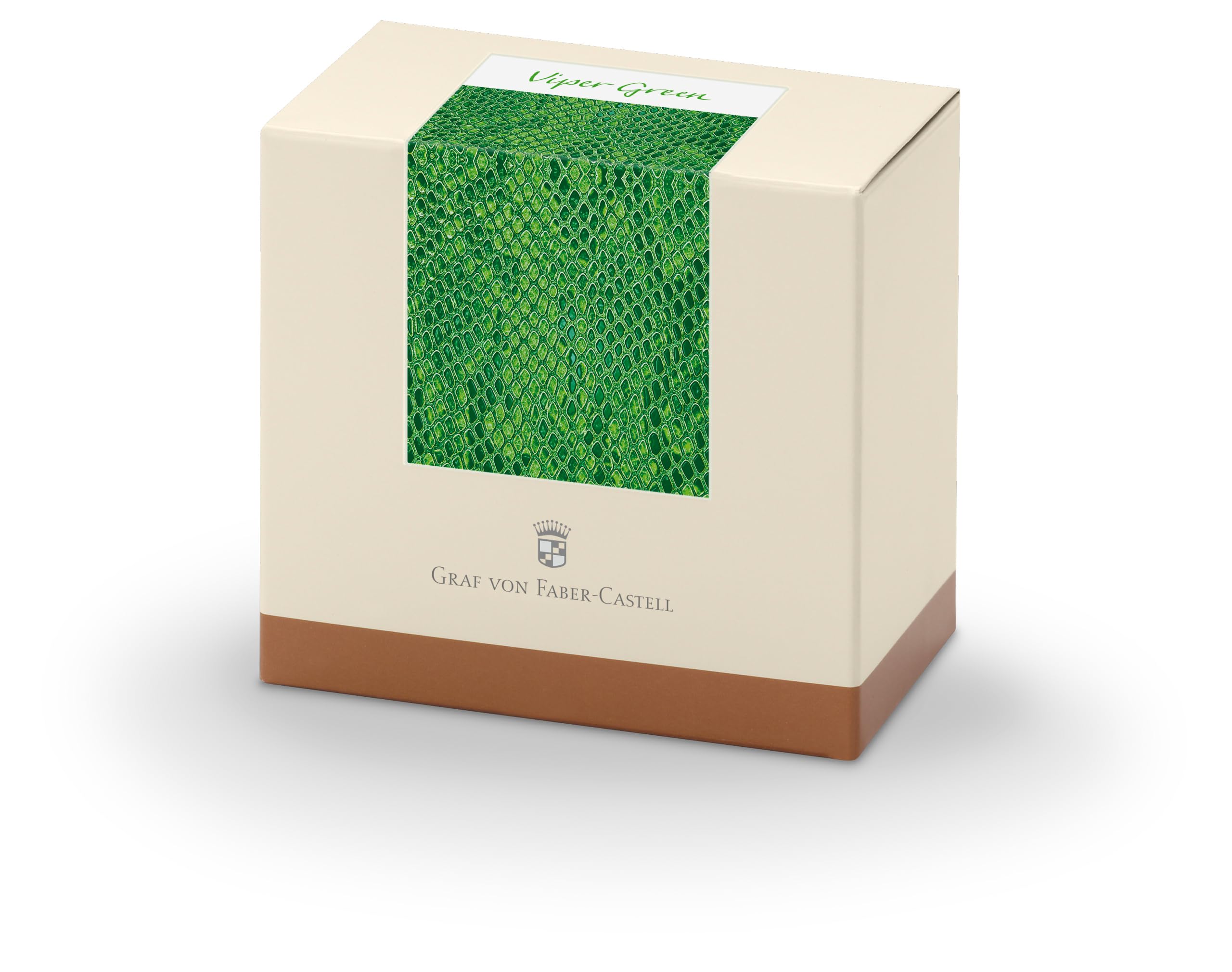 Graf von Faber-Castell 141017 - Barattolo di inchiostro verde vipera, 75 ml, inchiostro a prova di documento in un elegante calamaio