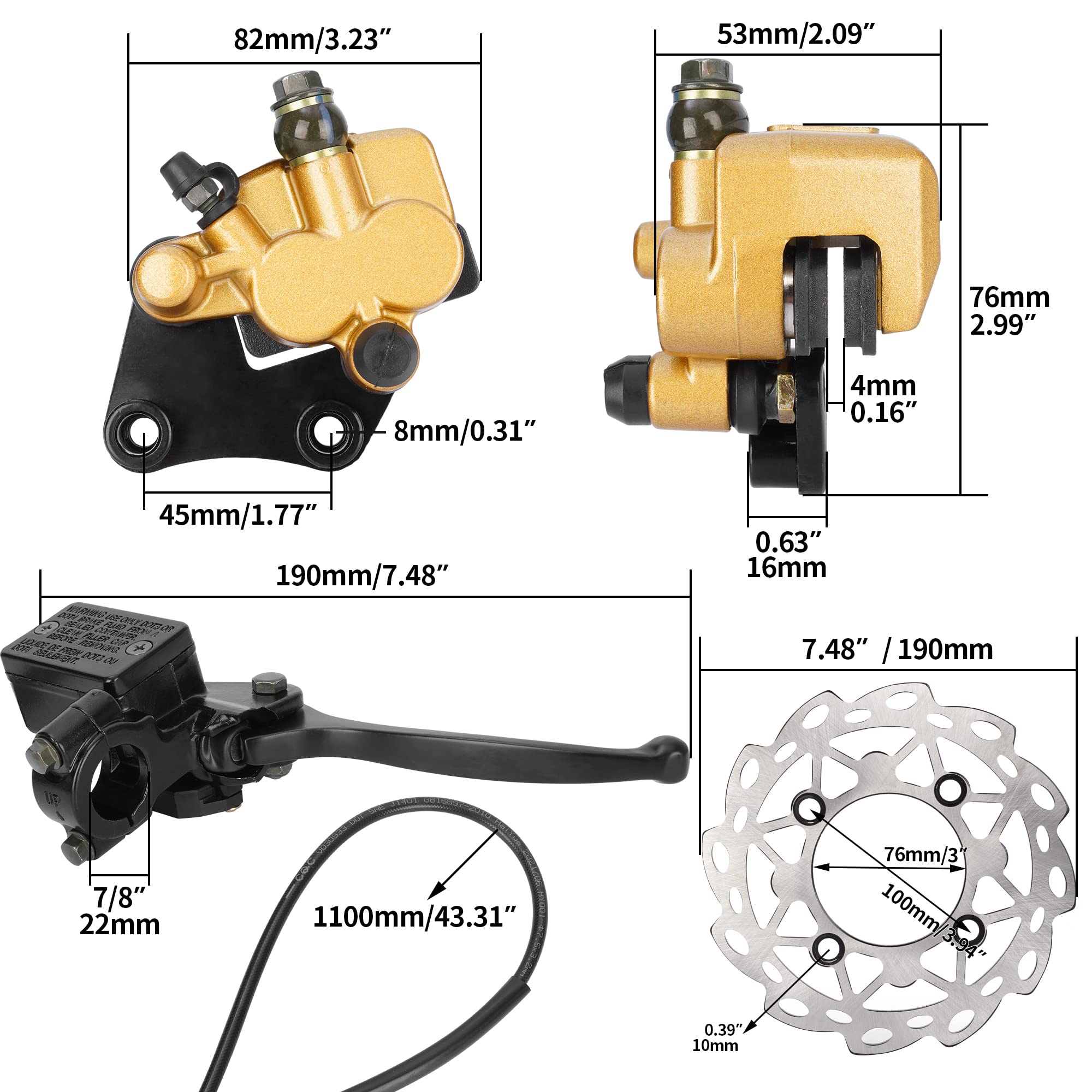 Amazon | フロントディスク油圧ブレーキマスターシリンダー